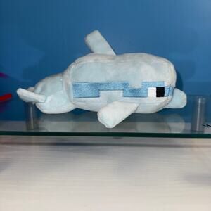 Minecraft Dolphin Plush JINX Mojang Blue Adventure 8” EUC